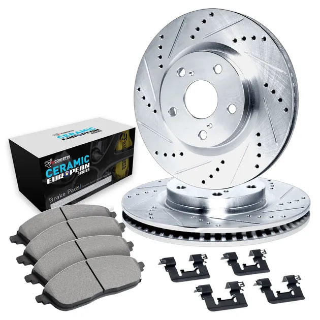 R1 09-16 BMW Z4 Front Left Slotted Black Brake Rotor