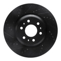 R1 04-09 Cadillac SRX Front Left Drilled & Slotted Black Brake Rotor
