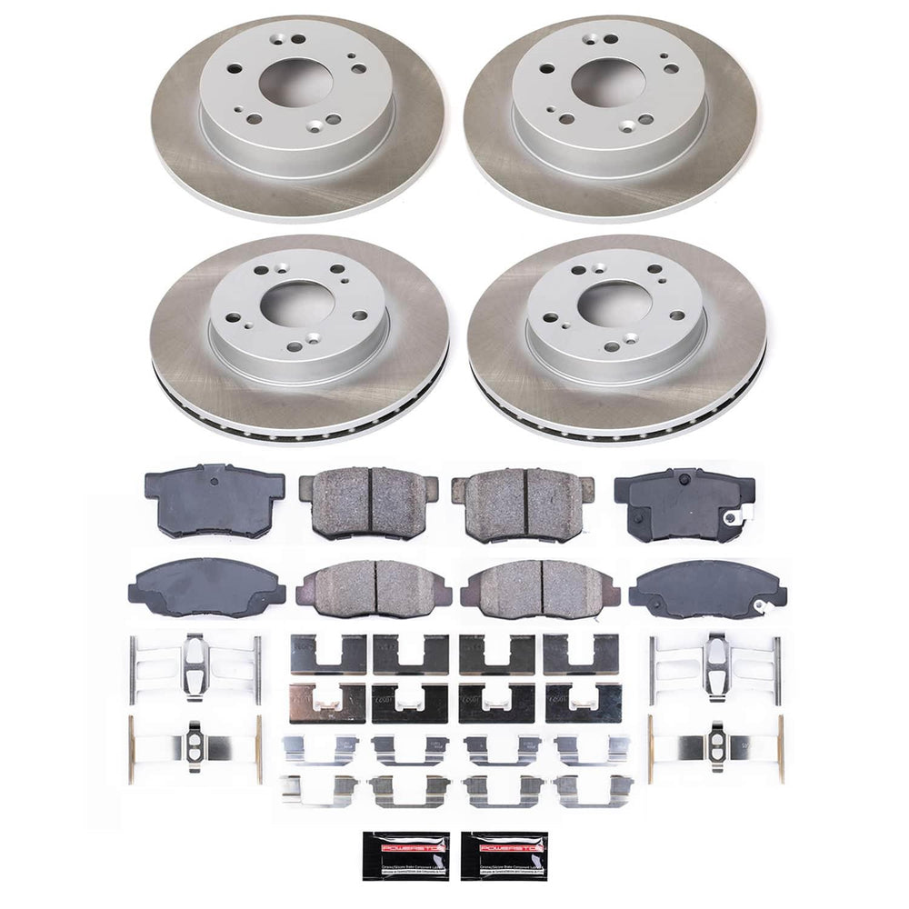 Power Stop 06-11 Honda Civic Front and Rear Semi-Coated Rotor Kit
