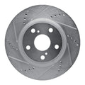 R1 21-24 Genesis GV80 Front Left Drilled & Slotted Silver Brake Rotor