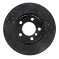 R1 12-18 BMW 228I Front Left Drilled & Slotted Black Brake Rotor