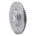 R1 Concepts Brake Rotor Drilled and Slotted Silver Fits Genesis G80