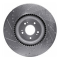 R1 Concepts Brake Rotor Drilled and Slotted Silver Fits Genesis G80