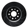 R1 14-16 Maserati Ghibli Rear Right Drilled & Slotted Black Brake Rotor
