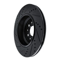 R1 14-16 Maserati Ghibli Rear Right Drilled & Slotted Black Brake Rotor