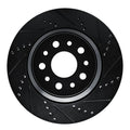 R1 14-16 Maserati Ghibli Rear Right Drilled & Slotted Black Brake Rotor