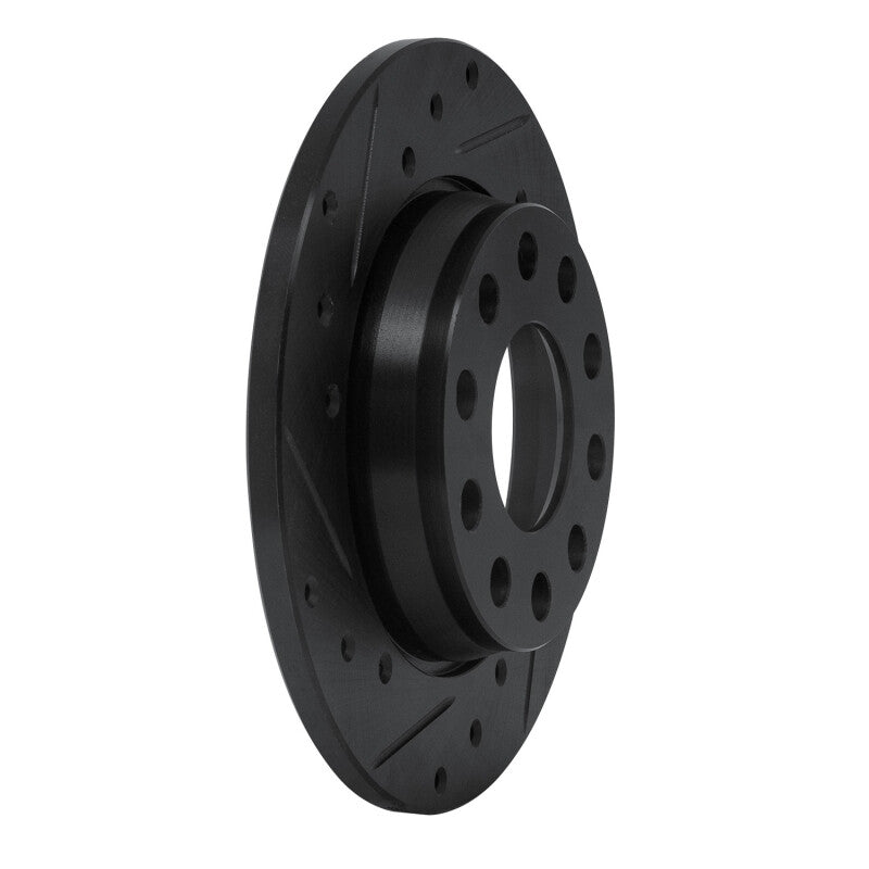 R1 01-03 Volkswagen EuroVan Front Left Drilled & Slotted Black Brake Rotor