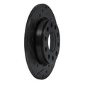 R1 01-03 Volkswagen EuroVan Front Left Drilled & Slotted Black Brake Rotor