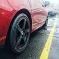 MR116 16X7 4X4.25/4.5 M-BLK RED-STR 40MM