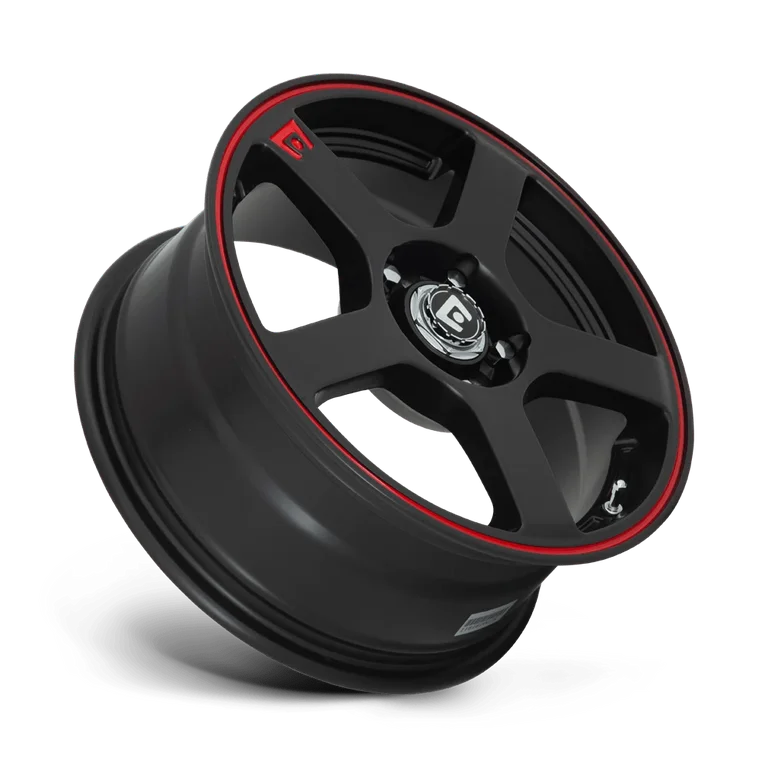 MR116 16X7 4X4.25/4.5 M-BLK RED-STR 40MM