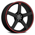 MR116 16X7 5X4.25/4.5 M-BLK RED-STR 40MM