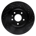 R1 09-10 Ford Taurus (Excl SHO) Front Right Drilled & Slotted Black Brake Rotor
