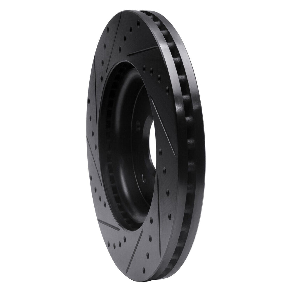 R1 09-10 Ford Taurus (Excl SHO) Front Right Drilled & Slotted Black Brake Rotor