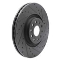 R1 2022+ Volkswagen GTI Mk 8 Front Right Drilled & Slotted Black Brake Rotor