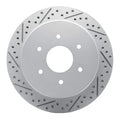 R1 17-24 Nissan Titan Rear Left Drilled & Slotted Geoperformance Rotor