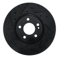 R1 15-23 Mercedes-Benz C300 Sedan Front Left Drilled & Slotted Black Brake Rotor