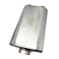 Stainless Bros 17in Overall Length 3in Thin Oval SS304 Muffler - 3in Offset In/Offset Out