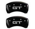 Rear Set 2 Caliper Covers Engraved Rear 2015 Gt Black Finish Silver Characters 2015-2015 Ford Mustang MGP Caliper Covers