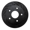 R1 00-01 Dodge Ram 1500 Pickup Front Right Drilled & Slotted Black Brake Rotor