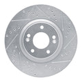 R1 Concepts Brake Rotor Drilled and Slotted Silver Fits Kia Cadenza