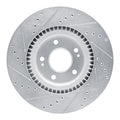 R1 Concepts Brake Rotor Drilled and Slotted Silver Fits Kia Cadenza