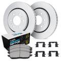 R1 08-17 Audi A4 Quattro Rear Carbon Coated Brake Rotor Set w/Euro Ceramic Pads and Hardware