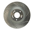 R1 11-17 Genesis G80 Front Right Drilled & Slotted Silver Brake Rotor
