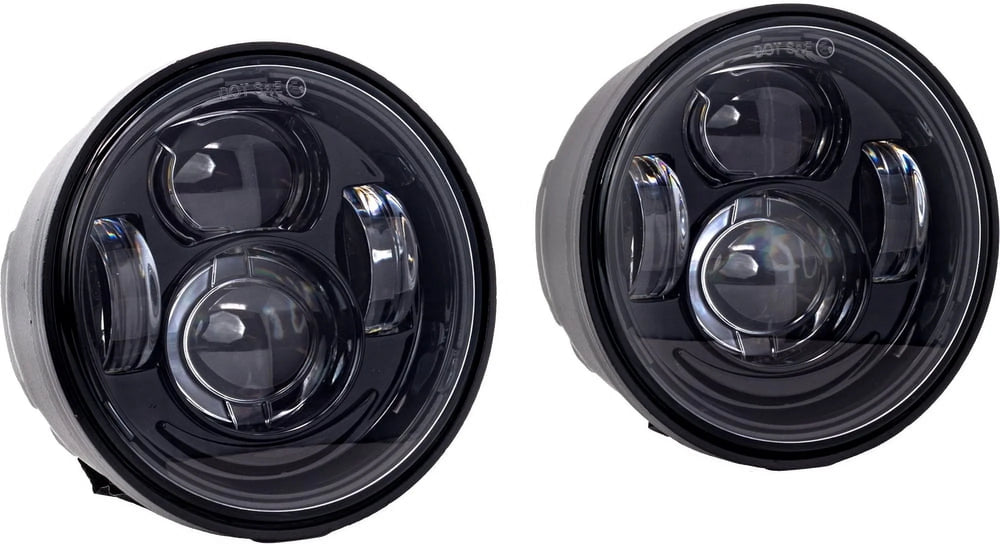 Letric Lighting 08-17 Fat Bob LED Black Headlight Kit