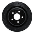 R1 12-19 Mercedes-Benz GLE300D Rear Left Drilled & Slotted Black Brake Rotor