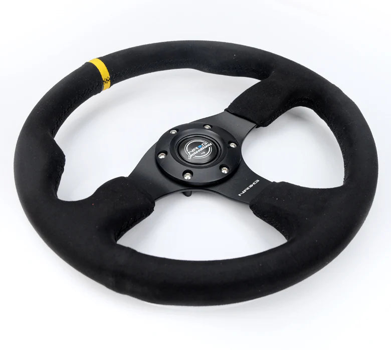 NRG Reinforced Steering Wheel (320mm) Alcantara Steering Wheel w/ Black Stitching