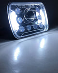 ~(3 lbs. 8X6X3)~ Jeep YJ/XJ 5x7 Inch Headlight 39 Watt High/Low Half Halo Tempest Series Quake LED
