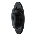 R1 18-25 Genesis G70 Rear Left Drilled & Slotted Black Brake Rotor