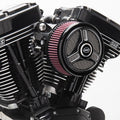 S&S Cycle Stealth Applications Tri-Spoke Air Cleaner Cover w/ Machined Highlights - Gloss Black