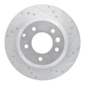 R1 Concepts Brake Rotor Drilled and Slotted Silver Fits Audi Q7
