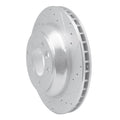 R1 Concepts Brake Rotor Drilled and Slotted Silver Fits Audi Q7
