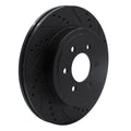 R1 03-04 Dodge Dakota 4WD Front Right Drilled & Slotted Black Brake Rotor