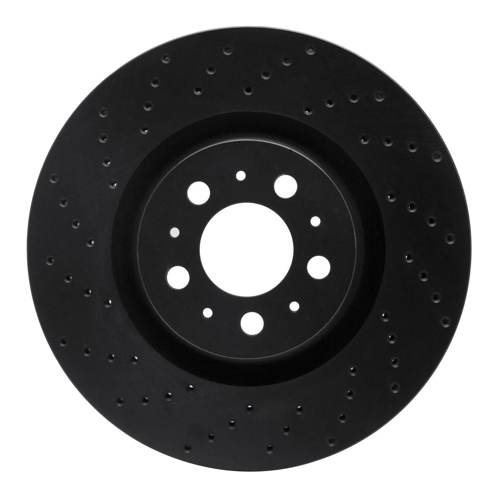 R1 04-07 Volvo S60/V70 Front Left Drilled Black Brake Rotor