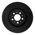 R1 04-07 Volvo S60/V70 Front Left Drilled Black Brake Rotor