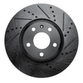 R1 08-25 Audi A4 Quattro Front Right Drilled & Slotted Black Brake Rotor