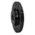 R1 08-25 Audi A4 Quattro Front Right Drilled & Slotted Black Brake Rotor
