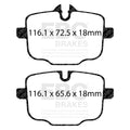 EBC Racing 2021+ BMW M3/M4 (G80/G82/G83) / 2023+ BMW M2 (G97) RP-X Rear Brake Pads