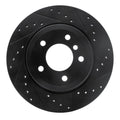 R1 06-10 BMW 530XI Rear Right Drilled & Slotted Black Brake Rotor