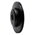 R1 04-10 BMW 650I Convertible Rear Right Drilled & Slotted Black Brake Rotor