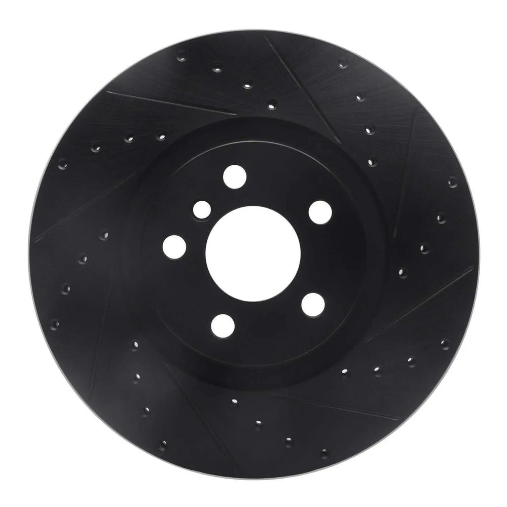 R1 15-25 BMW 228I xDrive Gran Coupe Front Right Drilled & Slotted Black Brake Rotor