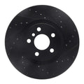 R1 15-25 BMW 228I xDrive Gran Coupe Front Right Drilled & Slotted Black Brake Rotor
