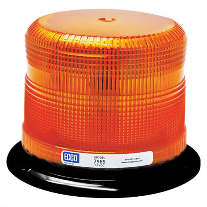 SAE CLASS 1 LED AMBER BEACON LOW PROFILE ALUMINUM BASE PULSE8 FLASH PATTERN