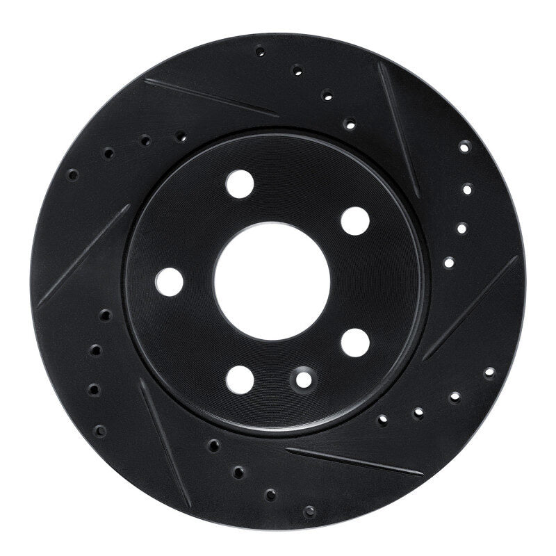 R1 11-16 Buick LaCrosse Front Right Drilled & Slotted Black Brake Rotor