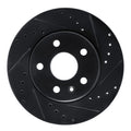R1 11-16 Buick LaCrosse Front Right Drilled & Slotted Black Brake Rotor
