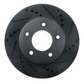 R1 96-98 Mazda MPV Front Right Drilled & Slotted Black Brake Rotor