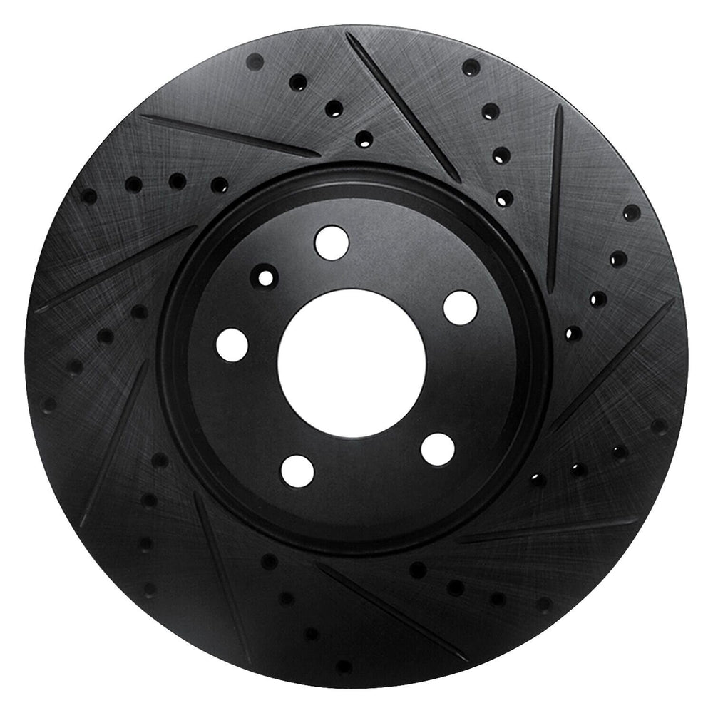 R1 08-12 Audi Q5 (Mexico) Front Right Drilled & Slotted Black Brake Rotor